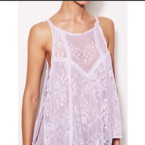 Free People Tops - Free People lilac Lace Tank size medium Miss Mackenzie